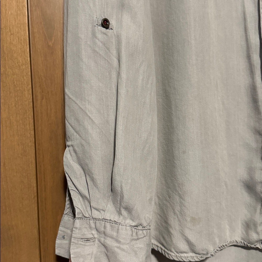 Jane and Delancey Button Down Shirt Top Womens XL roll tab sleeve Safari Lyocell - Picture 5 of 11